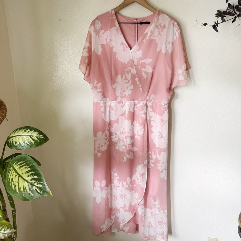 Lane Bryant | Floral Faux Wrap Midi Dress